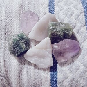 Brazilian Amethyst Raw Unrefined Crystal Stones 6 Piece Set